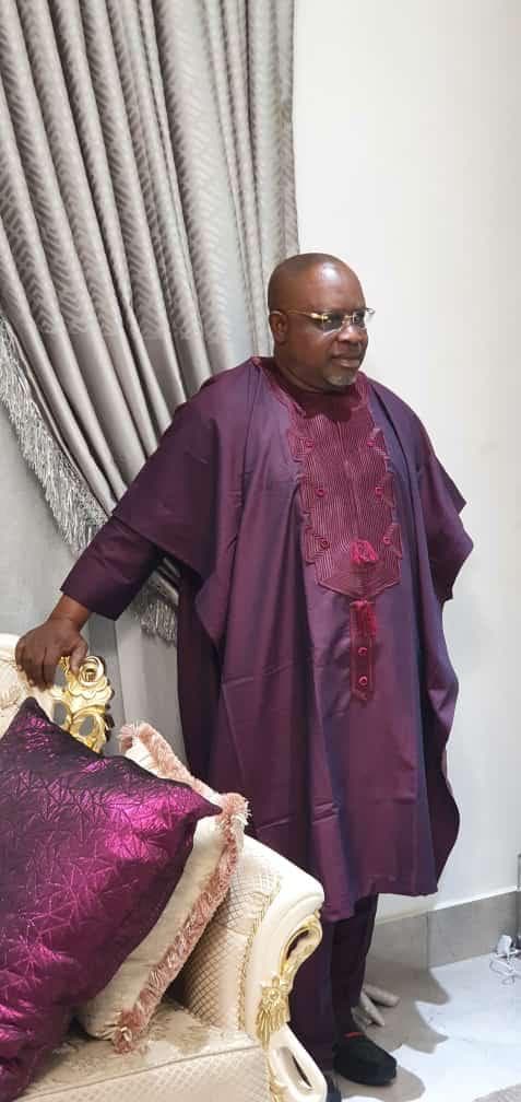 Burgundy Agbada